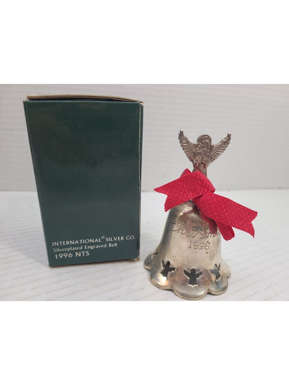 International Silver Company Vintage 1996 Silver Plated Angel Christmas Bell